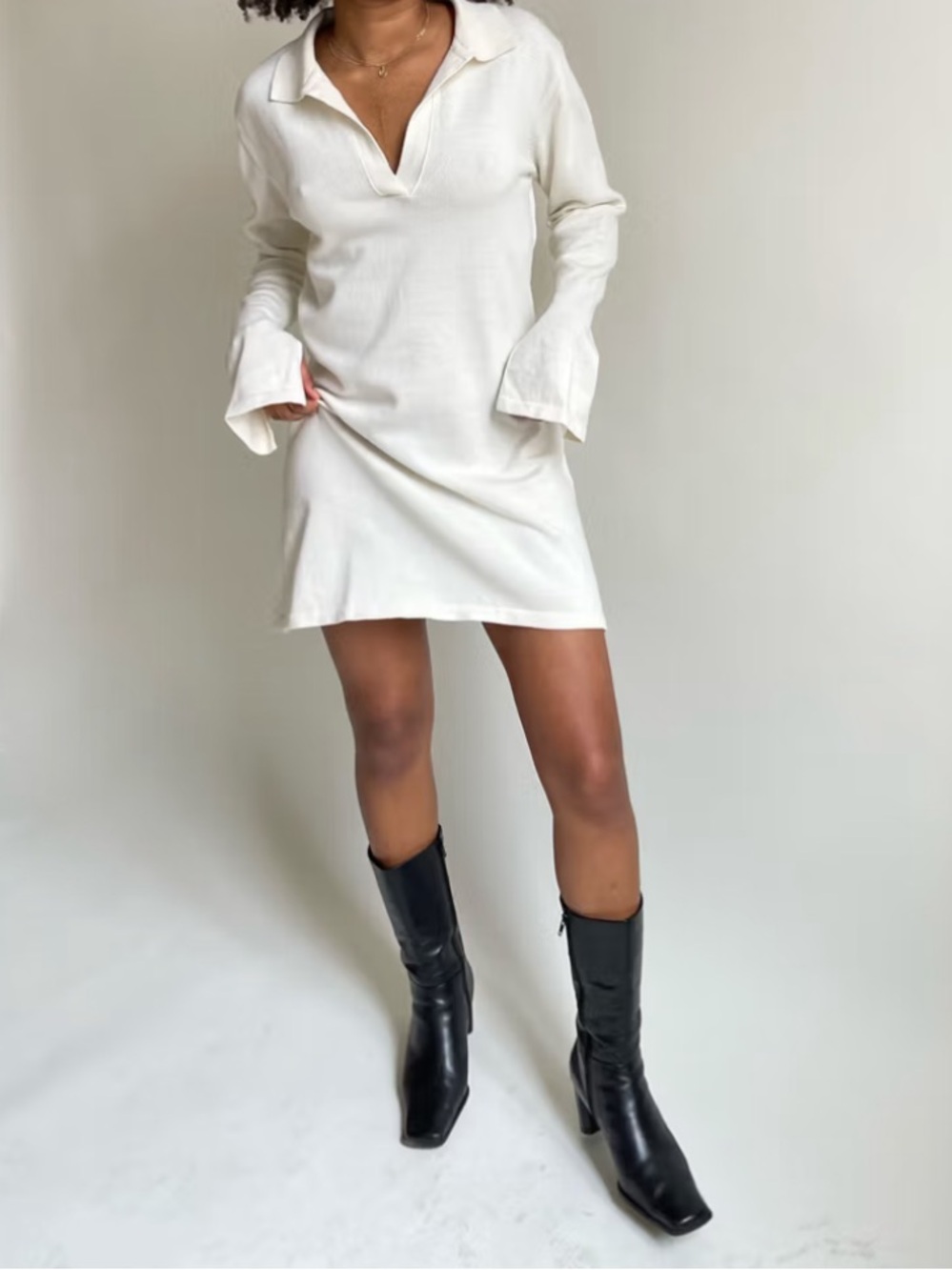 Djerf Avenue Getaway Dress Cream Size Small